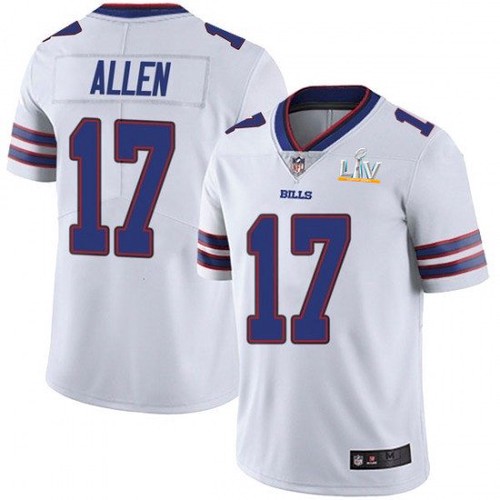 Men's Buffalo Bills #17 Josh Allen White NFL 2021 Super Bowl LV Stitched Jersey Men's Buffalo Bills #17 Josh Allen White NFL 2021 Super Bowl LV Stitched Jersey